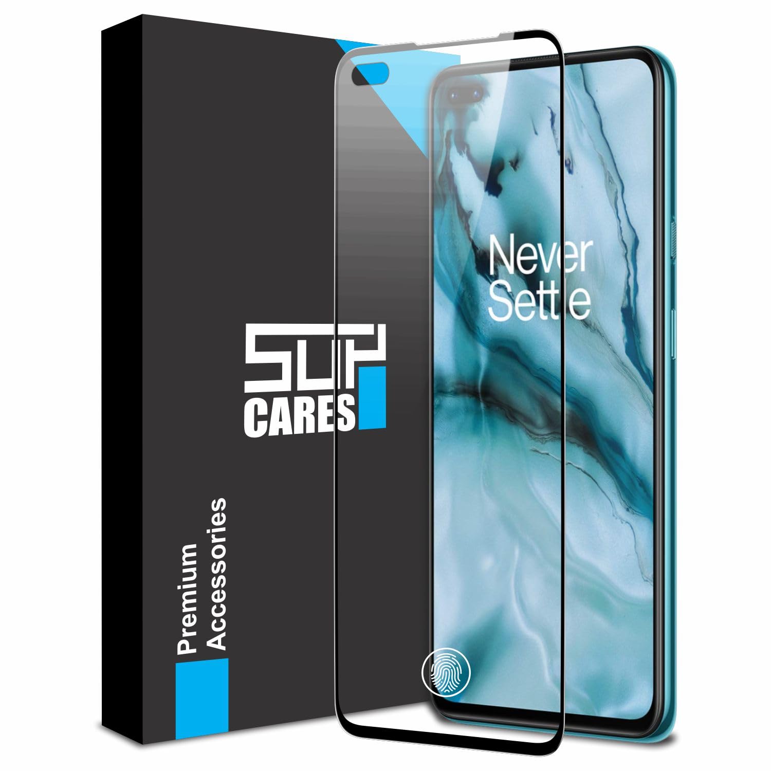 SupCares Tempered Glass for OnePlus Nord (6.44 Inch) With Installation Kit | 9H Edge to Edge Screen Protector | Black