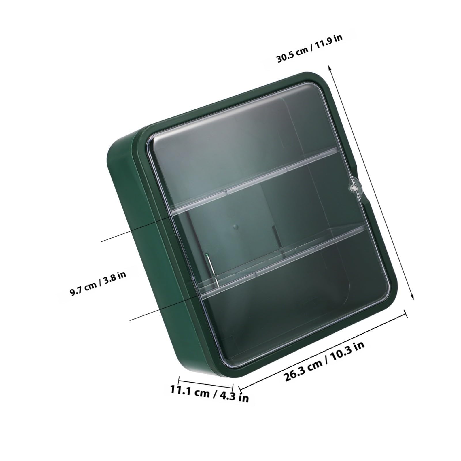 Vitrina para Figuras de Plástico Verde Estantes Ajustables