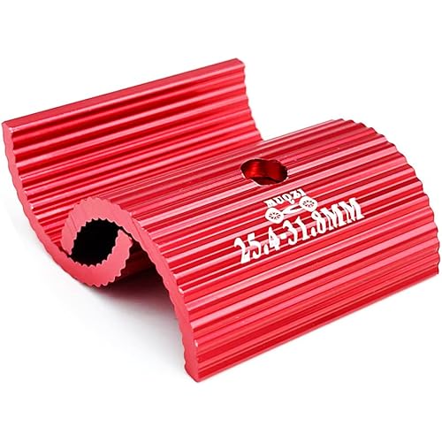 Saipe 1Pair Bike Handlebar Shim Bicycle Handlebar Stem Shim Handle Bar Adapter Reducer Aluminum Alloy Clamp Spacer Conversion Shims 25.4 to 31.8MM Cycling Parts Components, Red