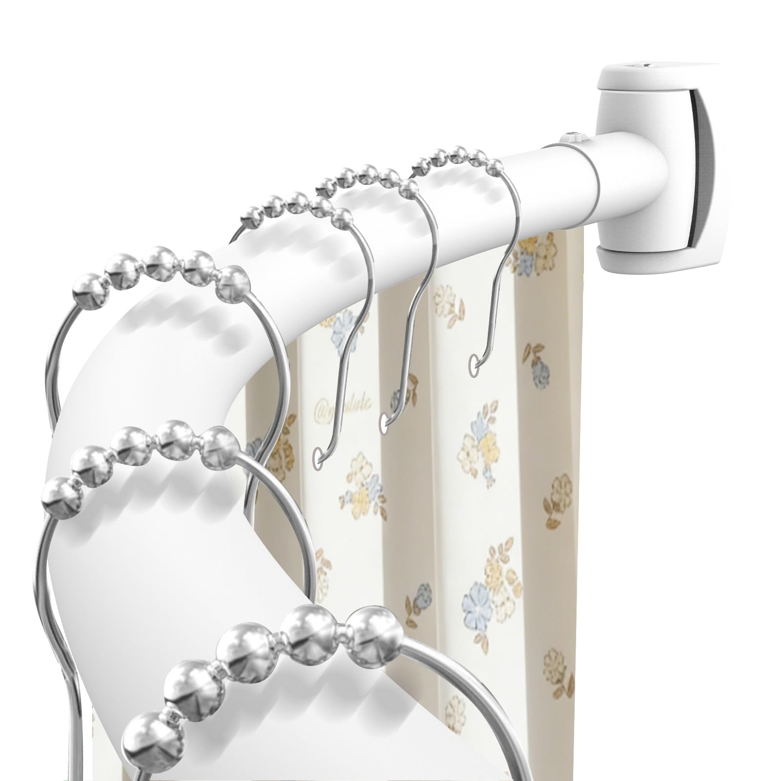 Haryaers White Curved Shower Rod