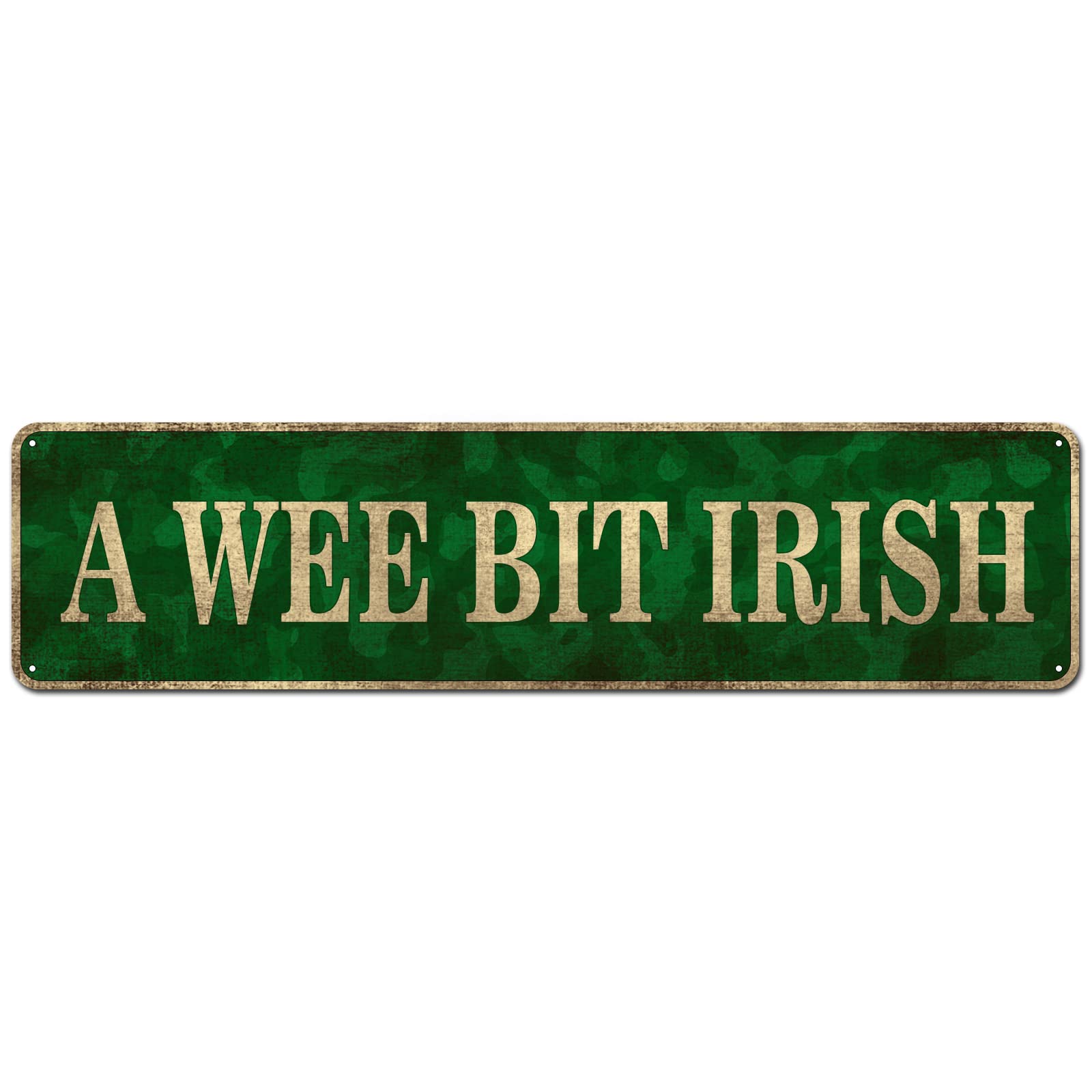 St Patricks Day Decorations, St Patricks Day Decor for the Home, Novelty Tin Sign - Wee Bit Irish Rustic St. Patty's Day Metal Sign Decor Bar Pub Man Cave 4"x16"
