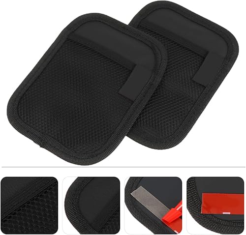 Miniatura 2 de Bolsa de red de piel sintética para automóvil, soporte para monedero, organizador de bolsillo, para teléfonos móviles, bolsillo de red de