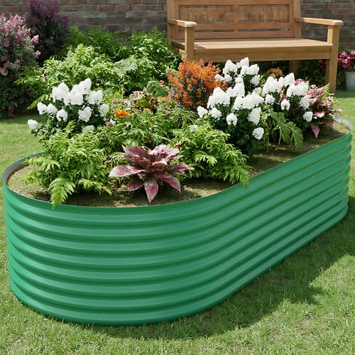 6x3x2ft Galvanized Raised Garden Bed Outdoor, 24" Tall Metal Planter Box for Flowers Herbs Vegetables, Rust-Resistant Raised Garden Beds for Gardening, Easy Assembly Outdoor Garden Box & Planters