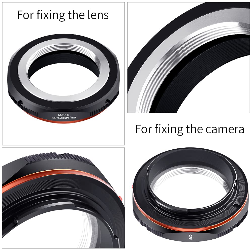 K&F CONCEPT Adapterring, kompatibel mit Objektiven in M39-Halterung auf Sony E Kameras