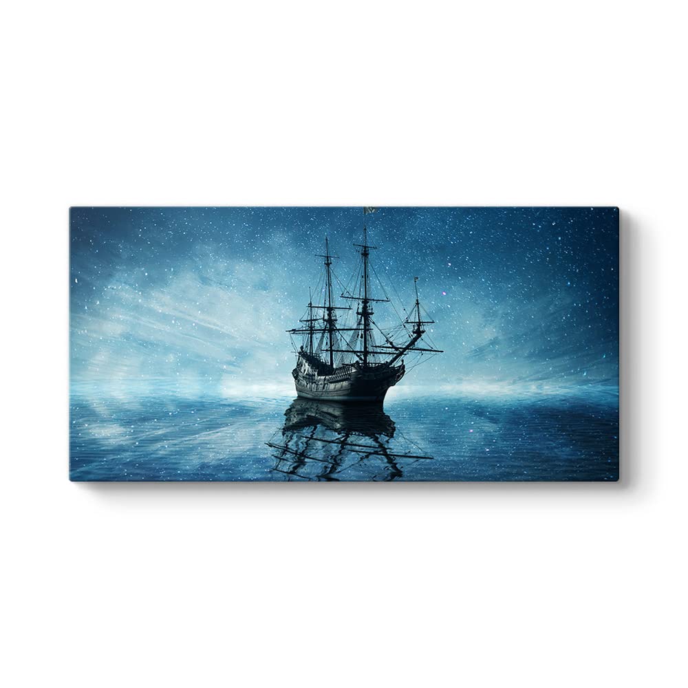 Yıldızlı Gökyüzü ve Gemi Tablosu 160 x 80