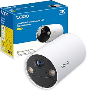 Tapo C410 Telecamera per Interni ed Esterni Senza Fili, 2K 3MP, Batteria durata fino a 180 Giorni dopo una Singola Carica, Visione Notturna a Colori, Allarme Con Rilevamento del Movimento, IP65