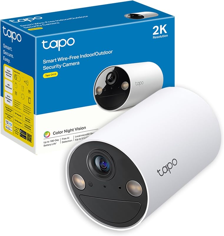 Tapo C410 2K 3MP Telecamera WiFi Esterno Senza Fili Batteria 180 Giorni