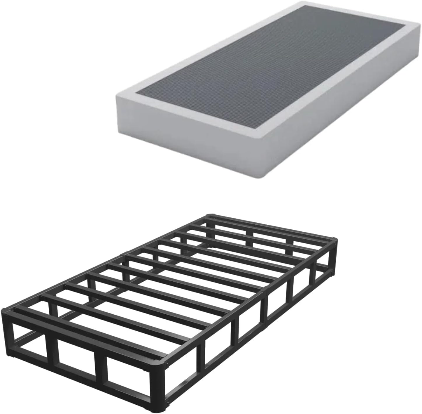 ALDRICH Twin XL Box Spring 9 Inch, 1500lbs Heavy Duty Metal Frame Mattress Foundation, Non-Slip/No Noise/Easy Assembly/Easy Clean Cover