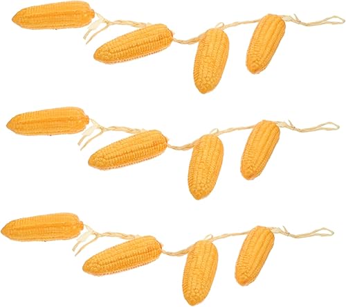 Cabilock 3 piezas de cuerda de maíz artificial falsa mazorca de maíz brote de arroz decorativo para colgar verduras ornamento cosecha festival