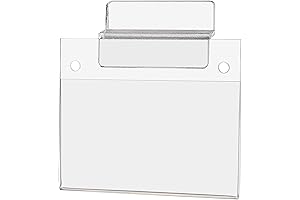 12-Pack Premium Slatwall Sign Holder for 3.5" x 2" Labels, Business Cards, and Stickers