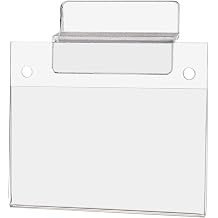 12 Pack Slatwall Sign Holder for 3.5" x 2" Horizontal Product Labels Business Cards or Stickers Clear Acrylic for Reception Areas and Offices by Marketing Holders