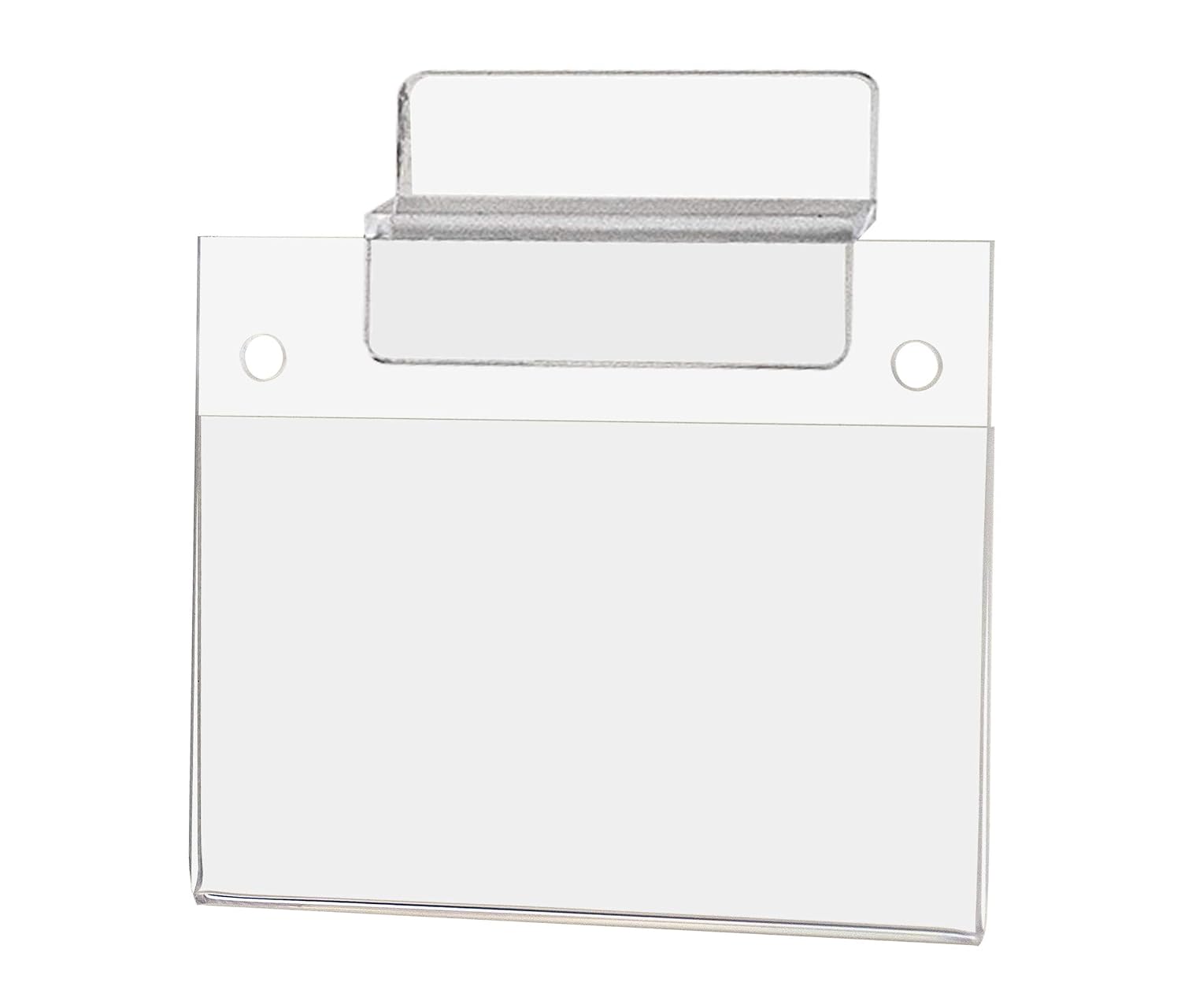 12 Pack Slatwall Sign Holder for 3.5" x 2" Horizontal Product Labels Business Cards or Stickers Clear Acrylic for Reception Areas and Offices by Marketing Holders