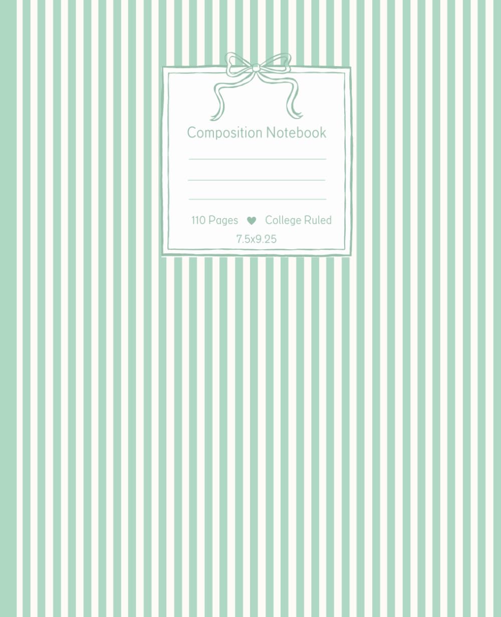 Preppy Composition Notebook: College Ruled, Aesthetic, Preppy School Supplies for Teen Girls, Pastel Green