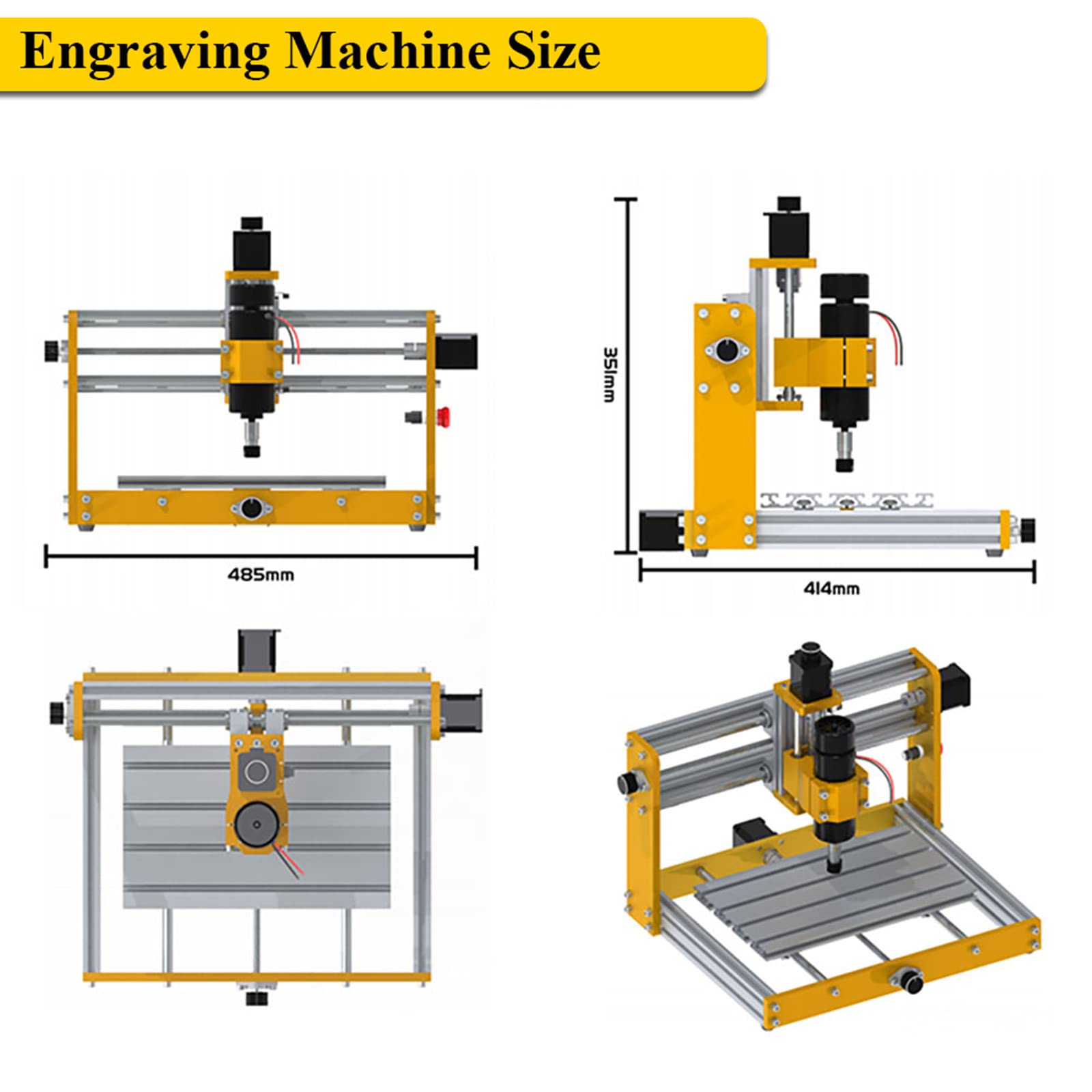 2 in 1 Macchina Per Incisione CNC 3018 Plus Con Modulo, Mini Kit CNC Fai Da Te A 3 Assi, Prolunga ER11, Controller Offline Per Plastica Alluminio Morbido Legno Acrilico PVC,300w,15W Laser Head
