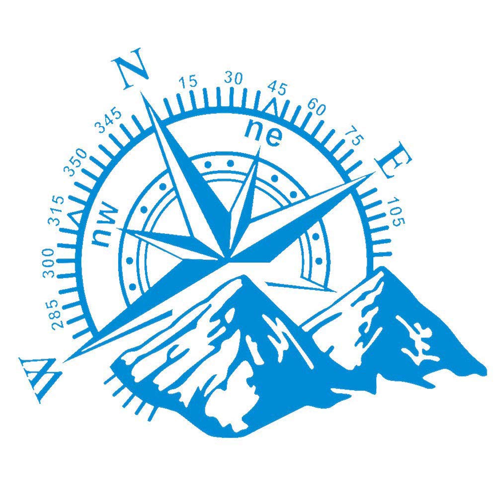 Buy JUZZQ Car Decals Sticker Off Road Compass With Mountains Hood 