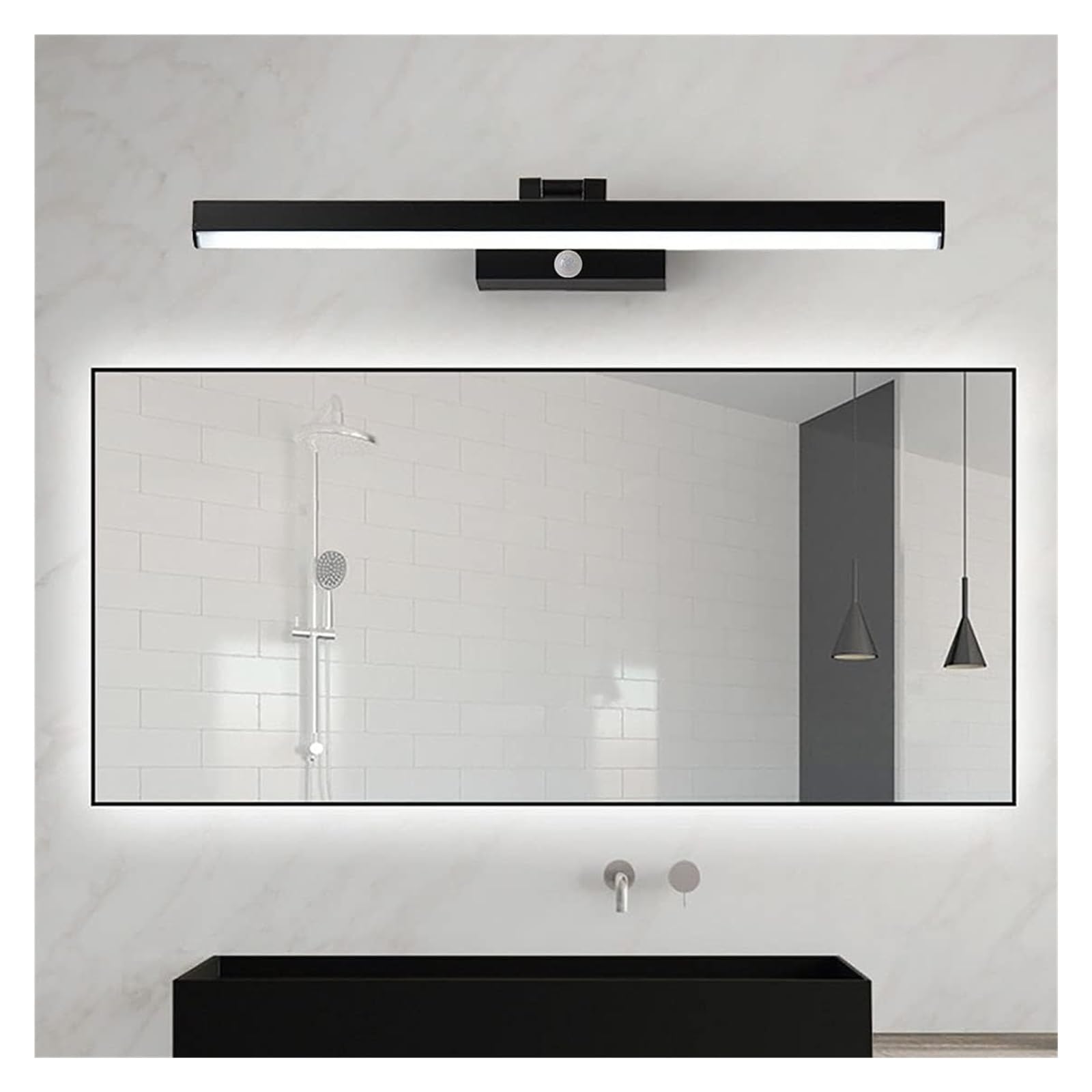 ISCBAFYX Lámparas de Pared Apliques Luz de Espejo de baño, Lámparas de Espejo de baño LED Interior con Sensor de Movimiento, Luces de Pared de luz de Espejo Impermeables con acrílico IP44 para