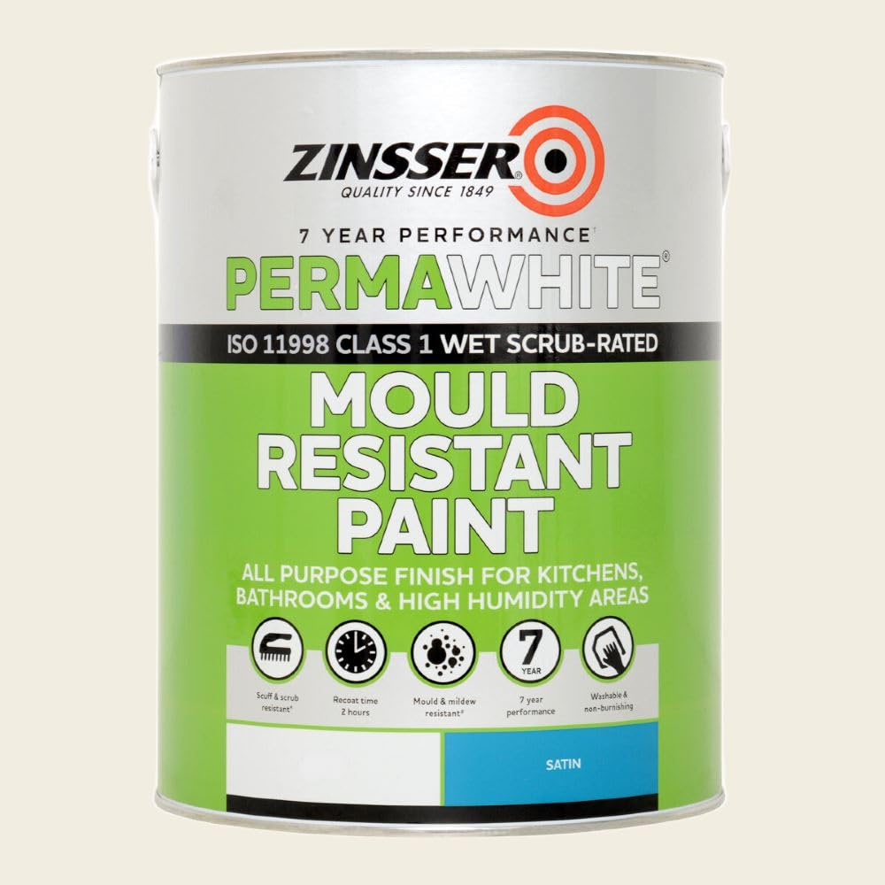 ZINSSER PERMAWHITE INTERIOR SATIN RAL 9010 5L