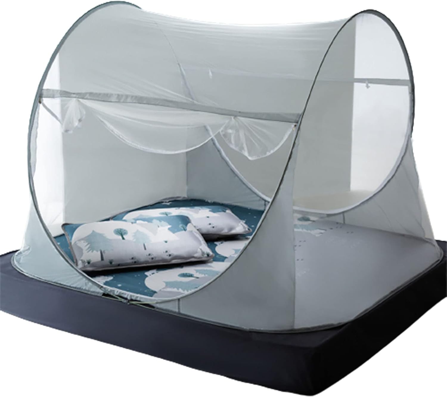 Summer Mosquito Net Portable Canopy Yurt Curtain Tent Installation Free Folding 2 Doors Netting Outdoor