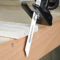 Vista 7 de Yaxa Basics Juego de hojas de sierra recíproca de acero al cromo vanadio con bolsa organizadora, compatible con plástico, 32 piezas, blanco y negro