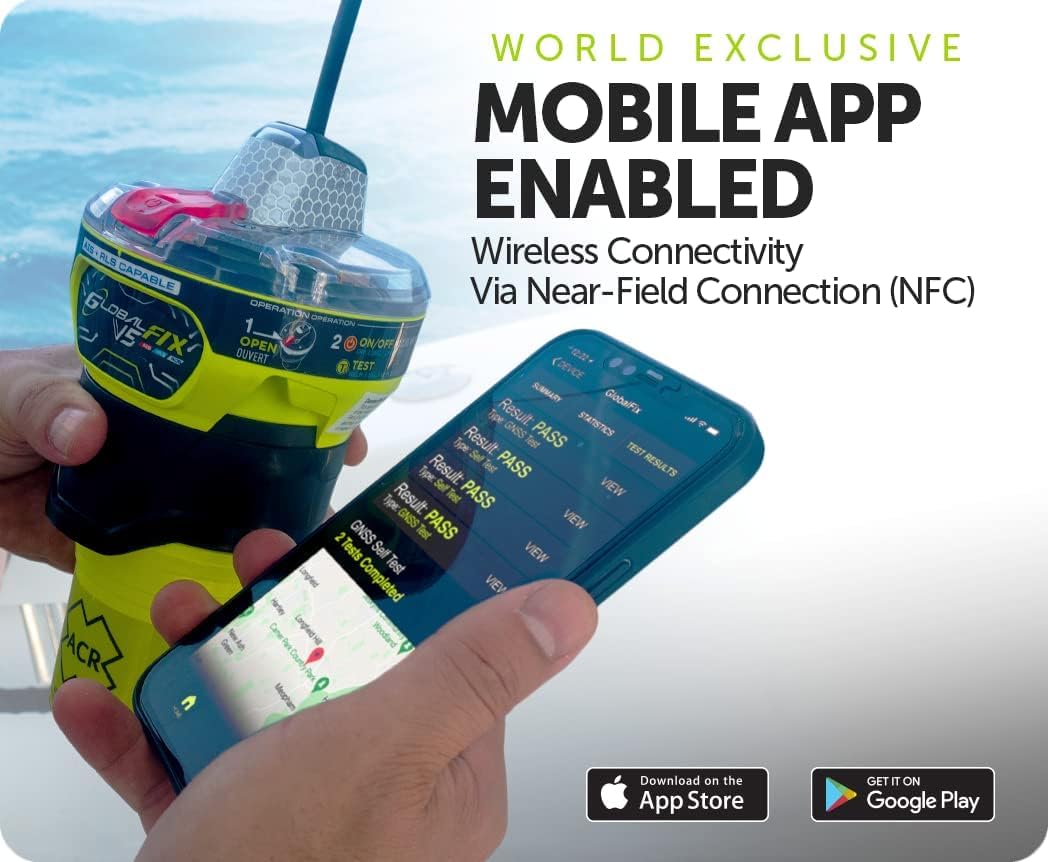 ACR GlobalFix V5 AIS EPIRB – Dispositivo di Localizzazione d’Emergenza GPS Globale, Servizio di Conferma di Ricezione, AIS Locale e Satellitare, App Mobile e Staffa a Rilascio Manuale