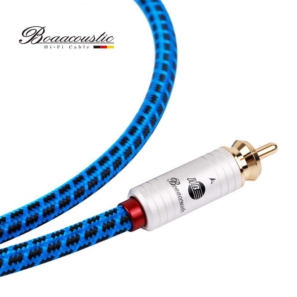 BOAACOUSTIC Audiophile Cinch Subwoofer Kabel - Cinch RCA Digitales Koaxialkabel 75 Ohm S/PDIF Digital Audio Koaxial Kabel für Subwoofer AV Receiver Verstärker Heimkino 3.0m