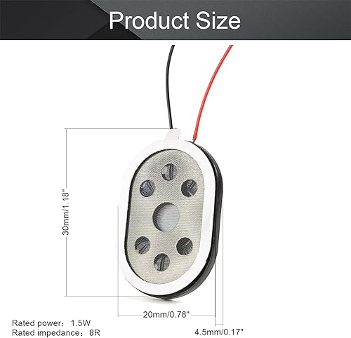 Miniatura 2 de Fielect 4 unids 1.5 W 8 Ohm DIY altavoz magnético altavoz de audio DIY altavoz de repuesto de forma ovalada