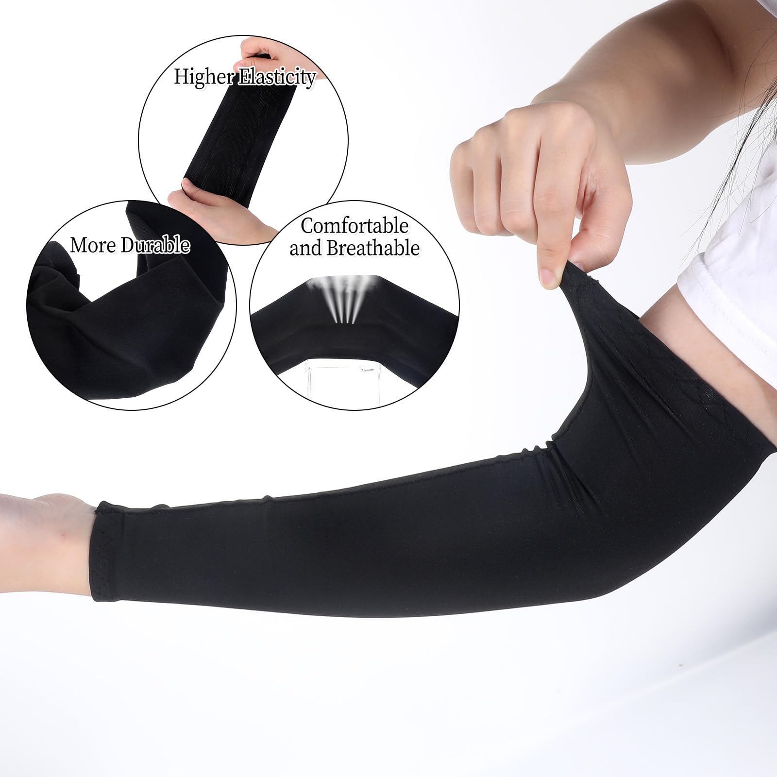 2 pares de mangas de brazo para niños, mangas de brazo para jóvenes, transpirables, elásticas, mangas de compresión para deportes al aire libre, mangas de protección para voleibol, fútbol, béisbol,