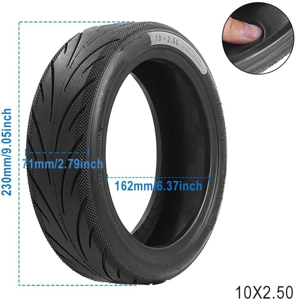 10x2.50 Self-Repair Tubeless Tyre For Ninebot F2/F2 Plus Electric Scooter, 10 Inch Scooters Rubber Tire Replacement
