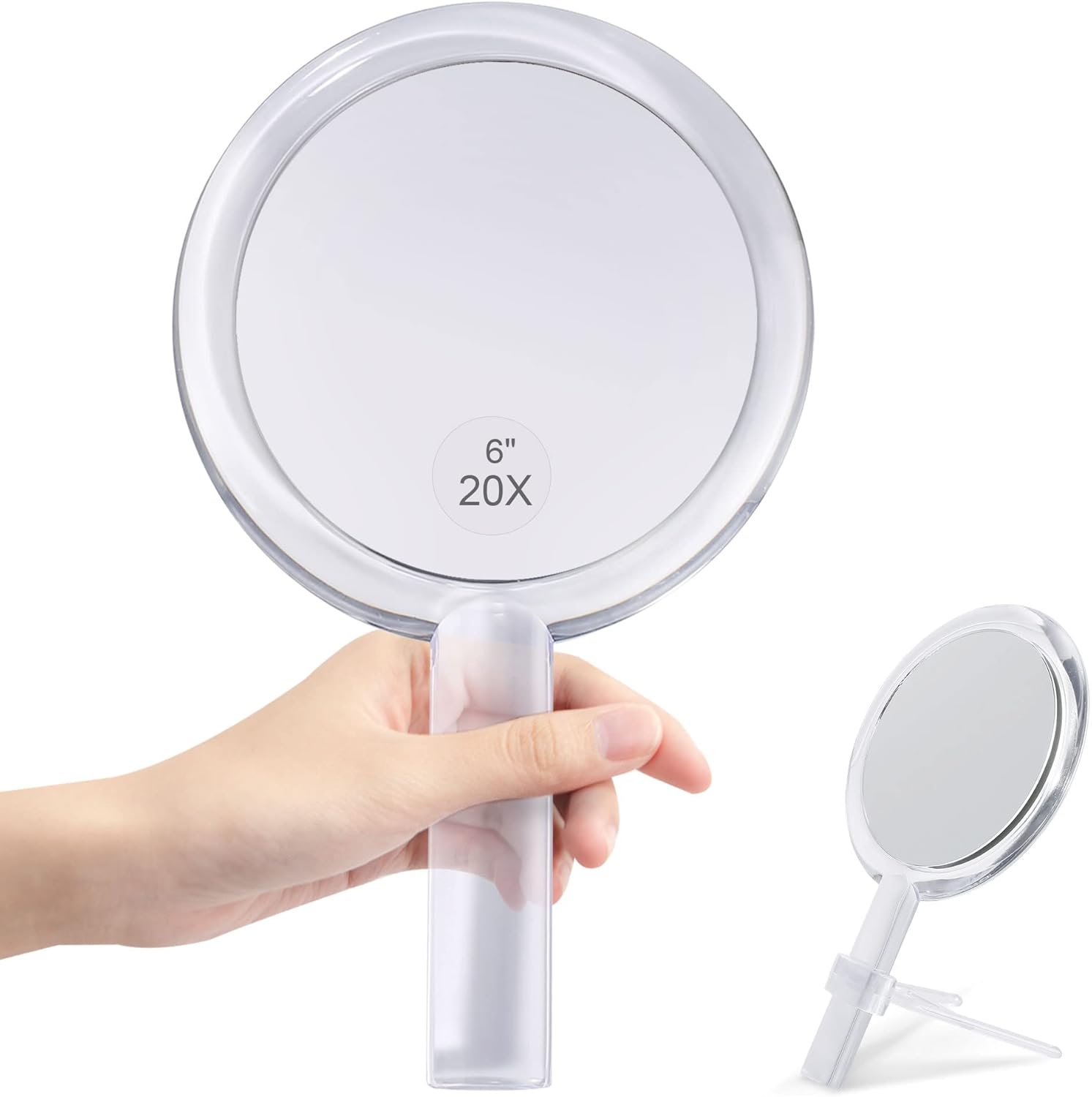 20X Hand Held Magnifying Mirror 20X/1X Double Sided