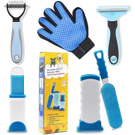 PetHaven Pet Hair Remover Glove & Self Cleaning Fur Remover Lint Remover Brush Bundle- Dog Brush and Cat Brush for Shedding & Undercoat Grooming Bundle,Long Short Pet Hair and Pet Hair Remover for Car