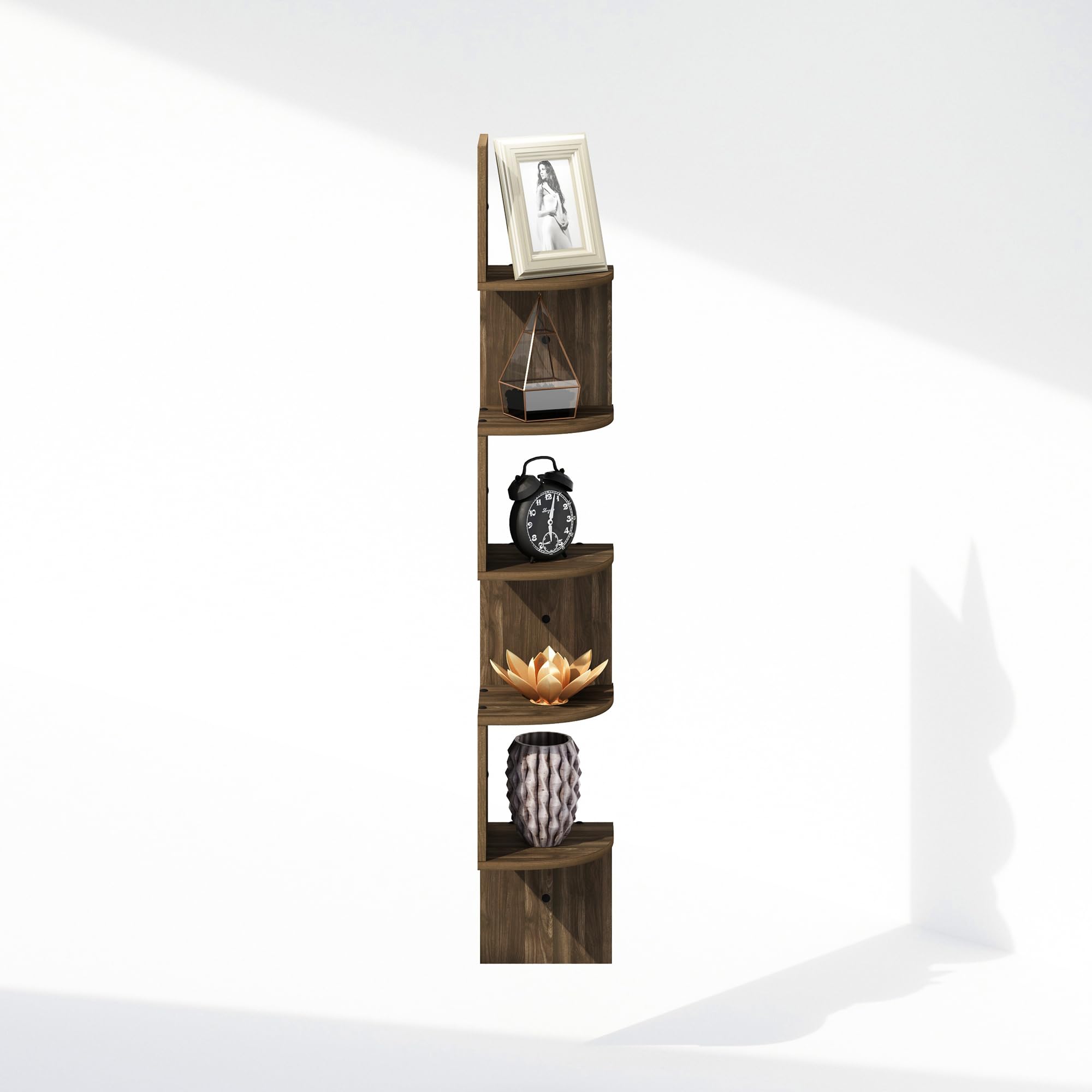 Amazon.com: Furinno Rossi 5-Tier Floating Corner Shelf for