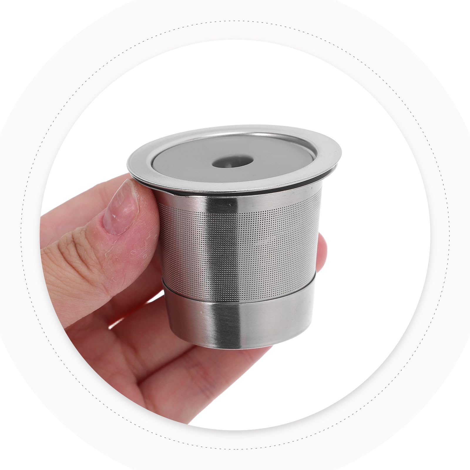 4 Pezzi Capsula Caffè Riutilizzabile in Acciaio Inox, Kit Argento | Ufficio e Casa, Supporta Preparazione Fai da Te, Lavabile, Pratica e Compatta per Uso Quotidiano