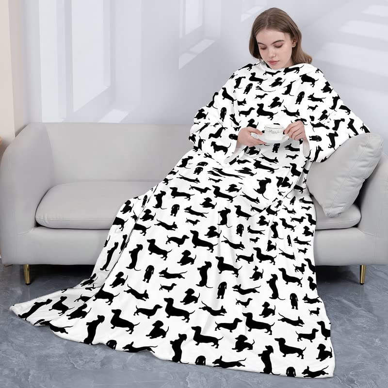 Sausage Dog Wearable Blanket with Sleeves - Image 3