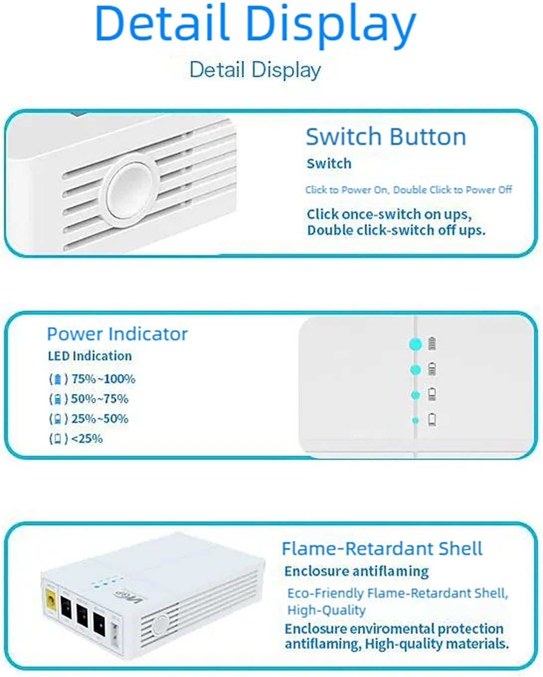 13500mAh Battery Power Supply for Router Modem Backup Ensuring Double Voltages Outputs and 12 Hour Running Time WiFi Router Power