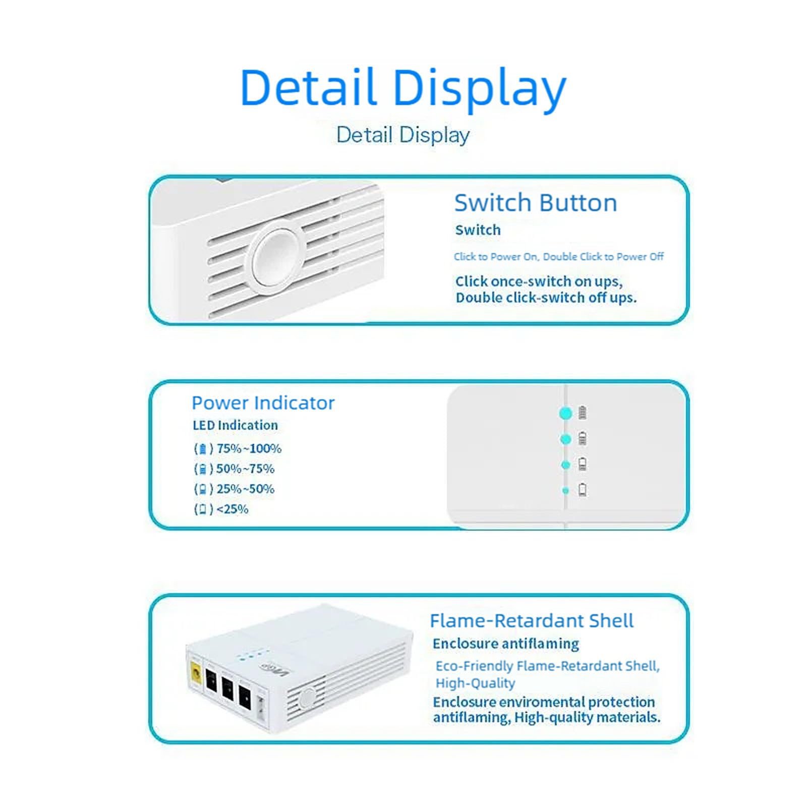 Alimentatore a batteria da 13500 mAh per backup modem router che garantisce uscite a doppia tensione e 12 ore di funzionamento Router Uninterruptible Power Supply