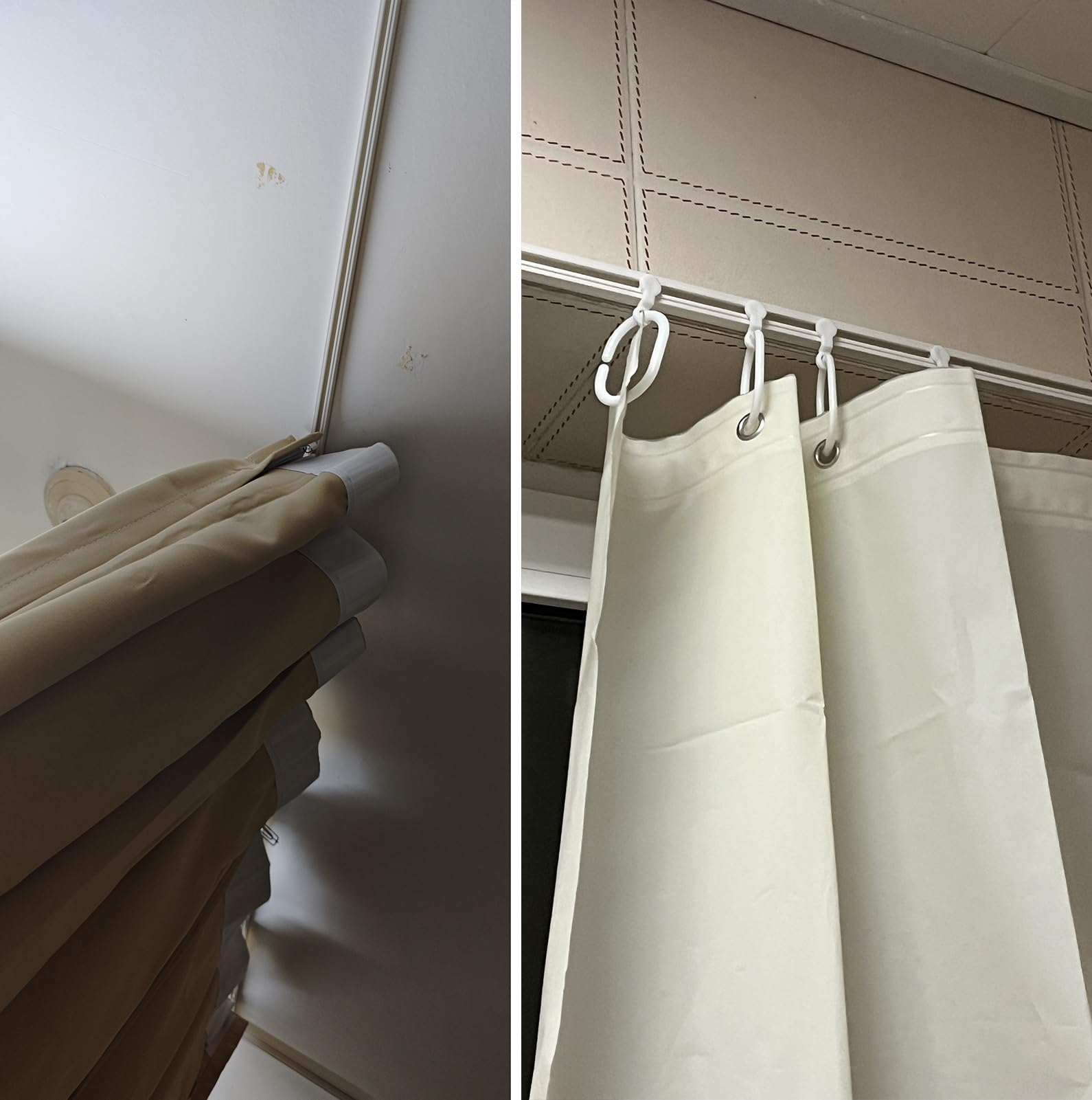 Clip autoadhesivo sin taladrar para riel liso de 5,2 m, ideal para baños y duchas, Clete con todas las fijaciones