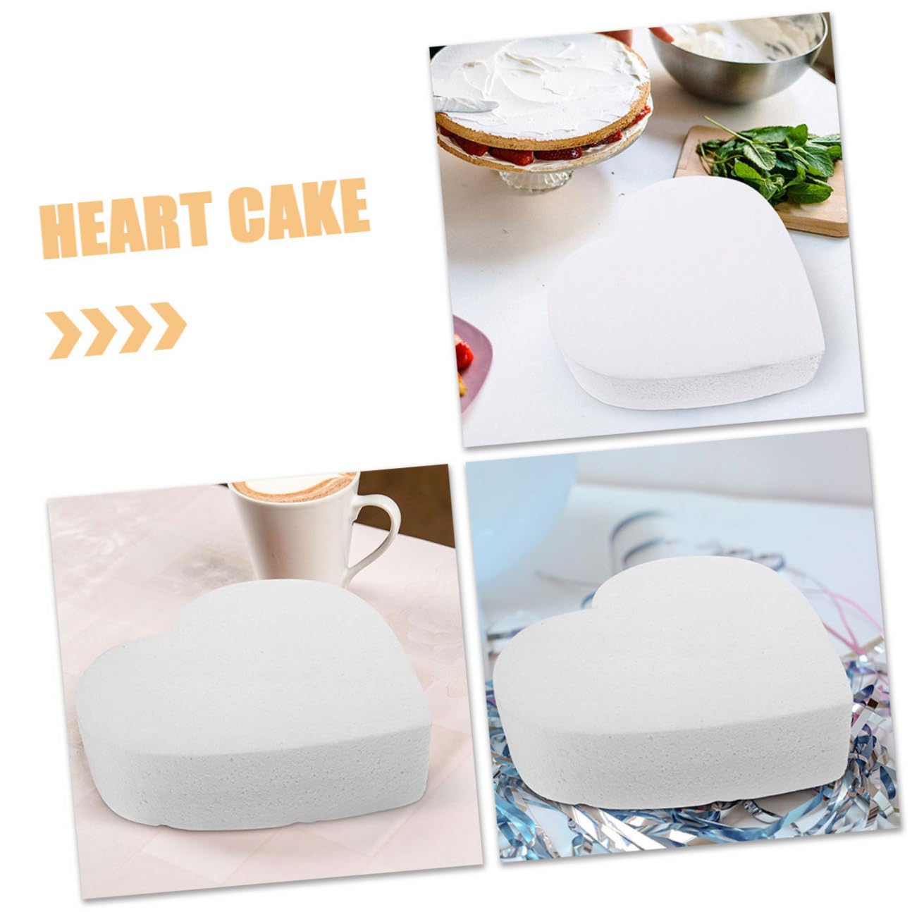 BESPORTBLE Décorations Gâteaux Cœur Forme Mousse Outils Pâtisserie Accessoires Photo Gâteaux Décorations Fête Modèle Loisirs Créatifs