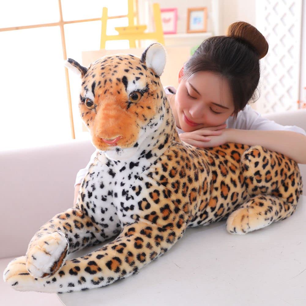 CRAIGSHEN Stuffed Animal 30-120 cm Lifelike Tiger Leopard Plush Toys Soft Stuffed Animals Simulation