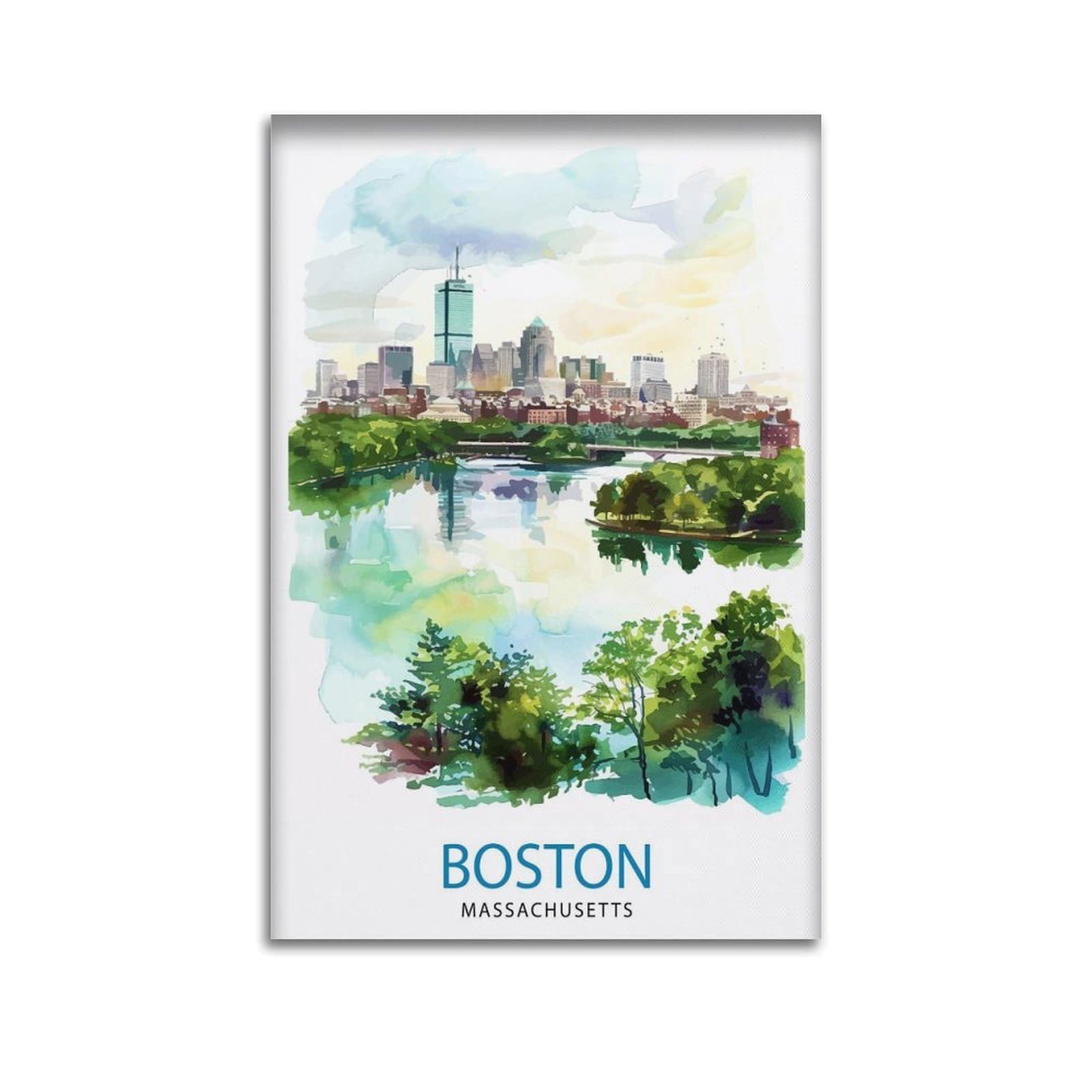 xiaoxiaoshen Boston Massachusetts Travel Lover Canvas Poster Wall Art Prints Room Aesthetic Murals Bedroom And Living Decorations 12x18inch(30x45cm)