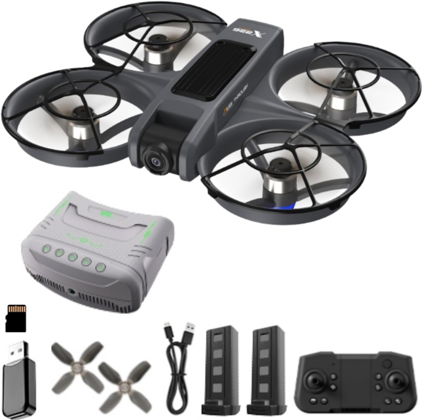 Drone with VR Headset, First-Person View, 1080P Camera for Beginners FPV Quadcopter, 360° Flip, Brushless Motor, Optical Flow Hovering, Speed Control, Propeller Guards, One-Key Takeoff/Landing, Night Lights