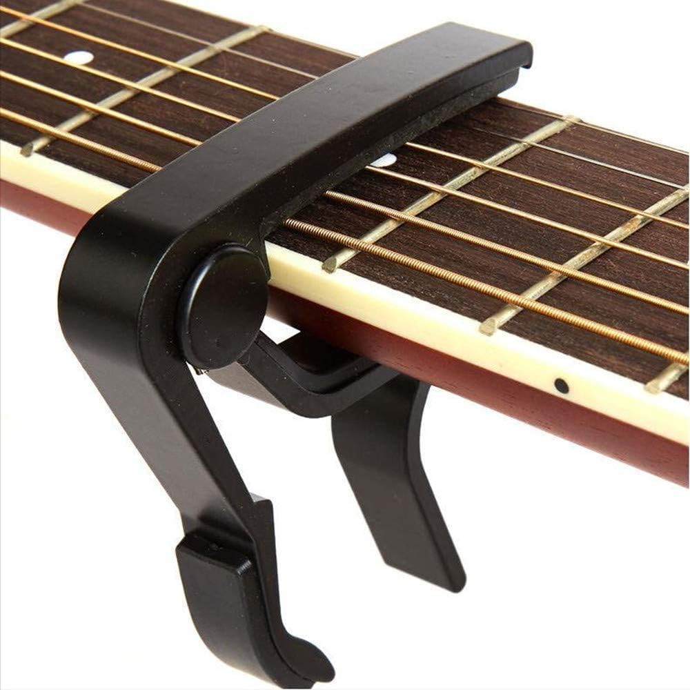 Rubik Aluminum Alloy Capo Clamp for 6-String Acoustic, Classic and Electric Guitar (Black)