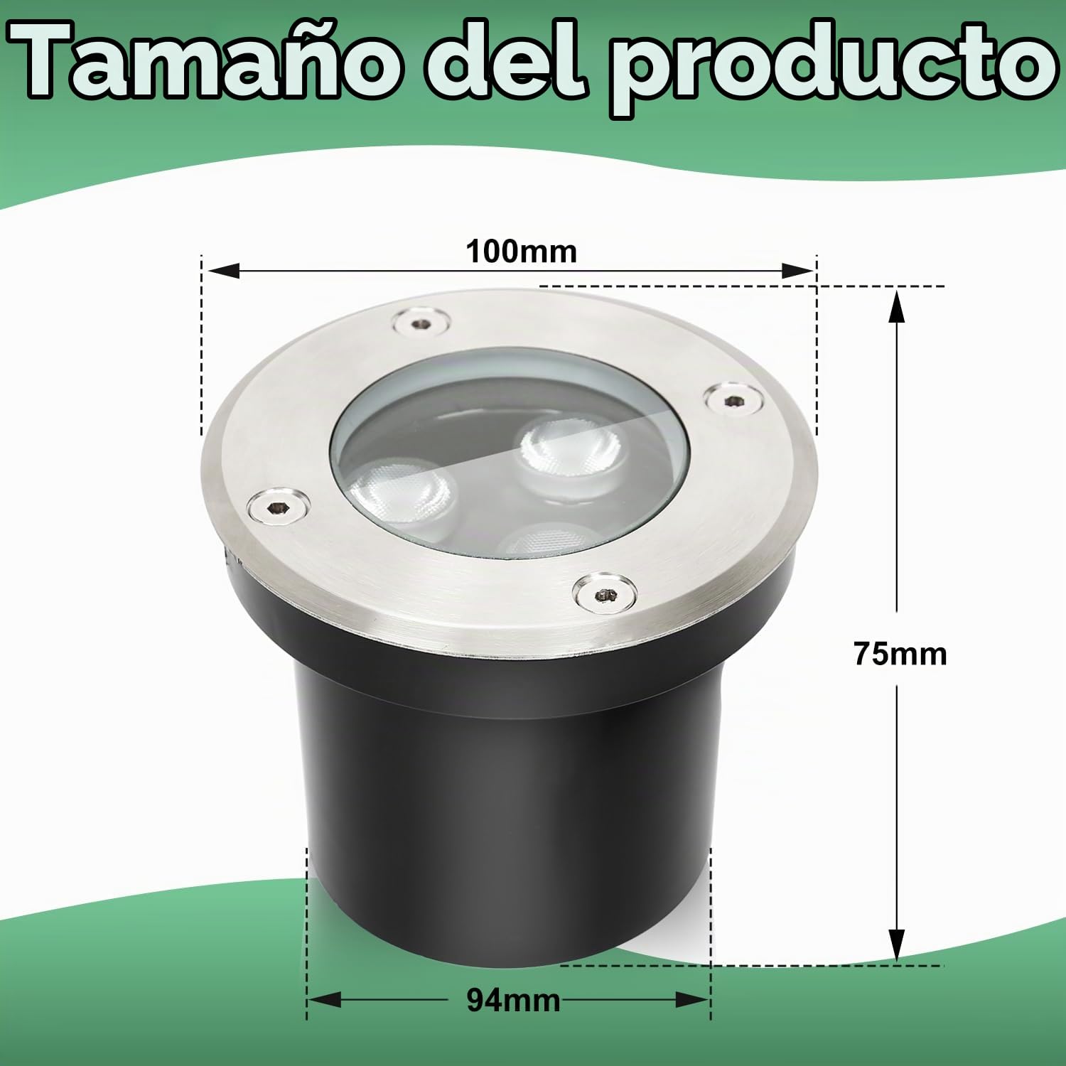 Fiqops 8x Foco Suelo Exterior Empotrable 3W Blanco cálido IP65,focos empotrables redondos negros mate,transitables 230V,ideales para jardín,piscina,plantas y decoración exterior