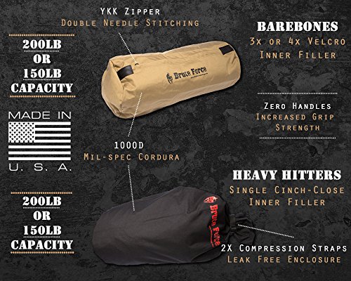 Brute Force Sandbags - Barebone 125 - Strongman - Heavy Duty no Handle sandbag bearhug sandbag Perfect for Garage Fit Ness Home Gym Must Have