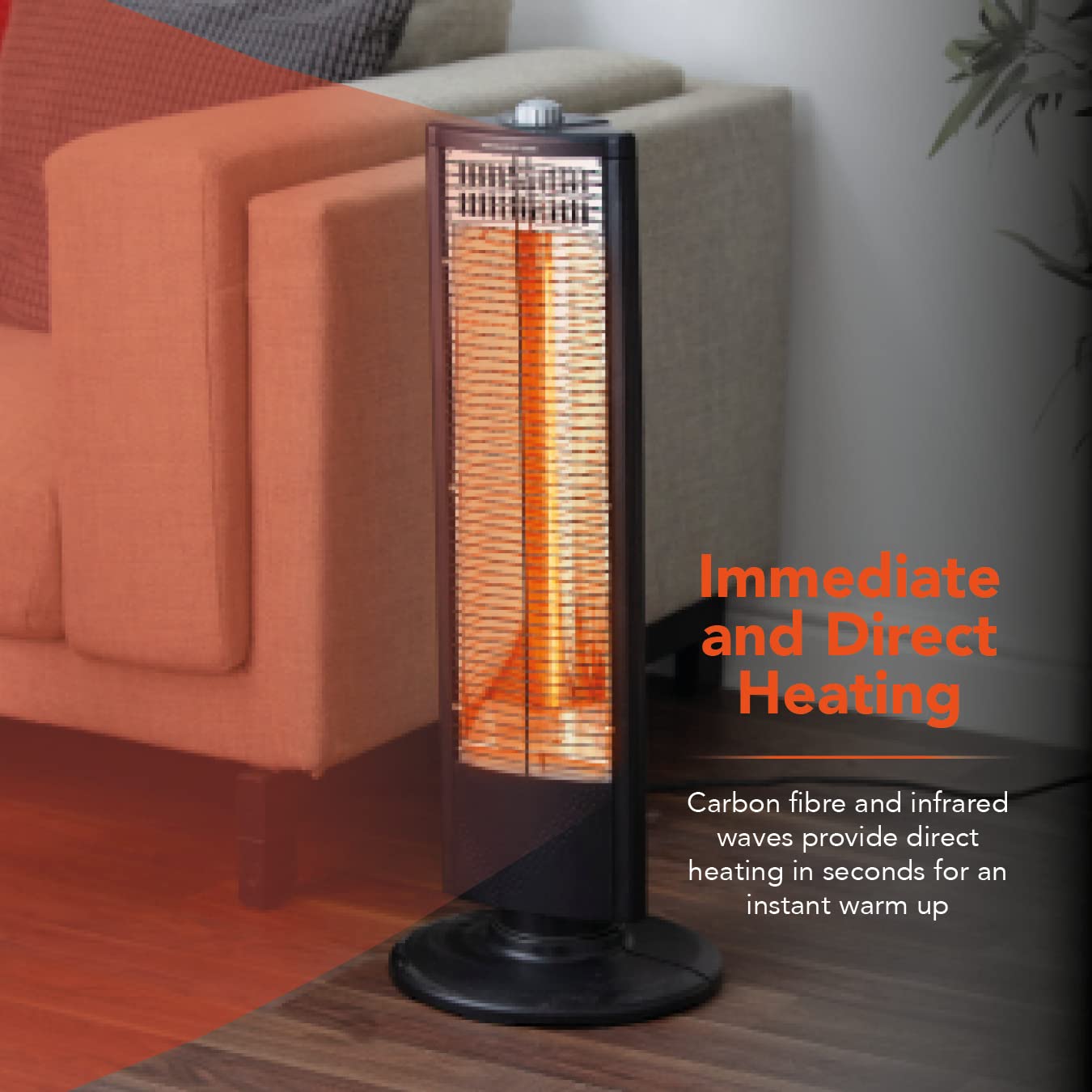 Warmlite WL42013 1KW Carbon Infrared Heater with Oscillation, Adjustable  Thermostat and Overheat Protection, Black,80.5 cm*17.0 cm*22.5 cm :  Amazon.co.uk: Home u0026 Kitchen