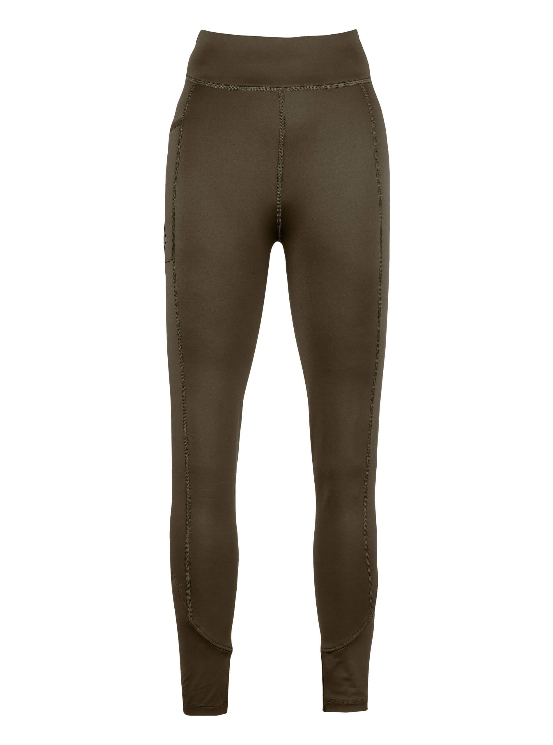 Jack Pyke Women's Brown Utility Leggings – Leggings With High-Rise Stretch Fit, Thigh Pocket And Shirt Grip For Shooting, Dog Walking And Hiking – L
