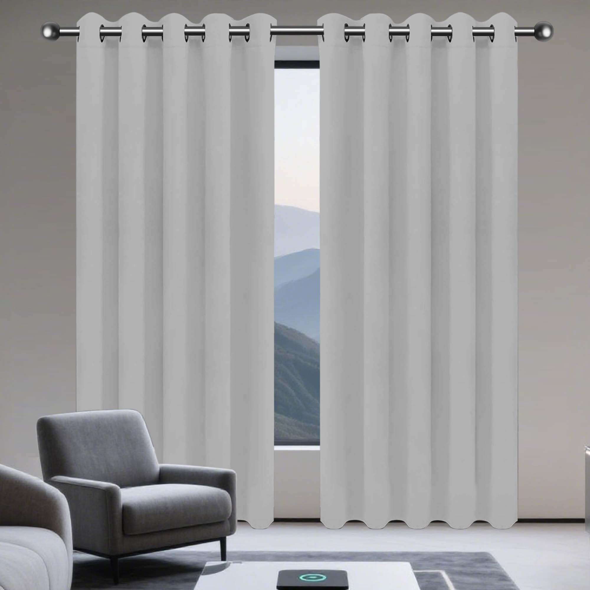 Rideaux occultants gris clair 260 x 240 cm pour salon et chambre à coucher