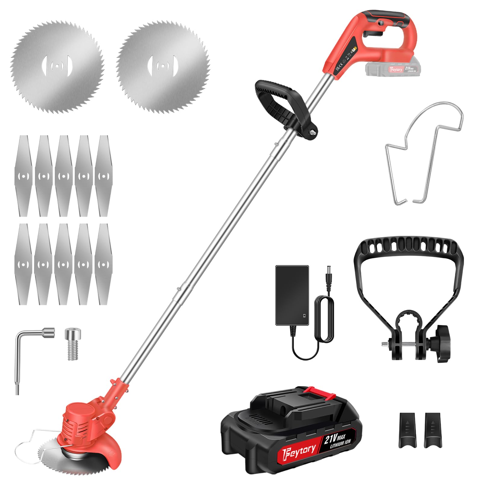 Lawn mower Electronic Grass Strimmer,Cordless Blade Strimmer with a 3000mah Battery&Sharp Blades,Electric Garden Strimmer Grass Cutter for Lawn Edger Pruning Weed