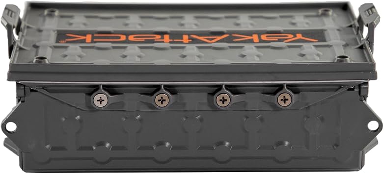YakAttack TracPak Stackable Storage Box Battleship Grey | Kayak Fishing Gear Storage | Fits GearTrac & MightyMount | Kayak Accessories for Fishing Tackle & Tools | Compact 1 lb Weight