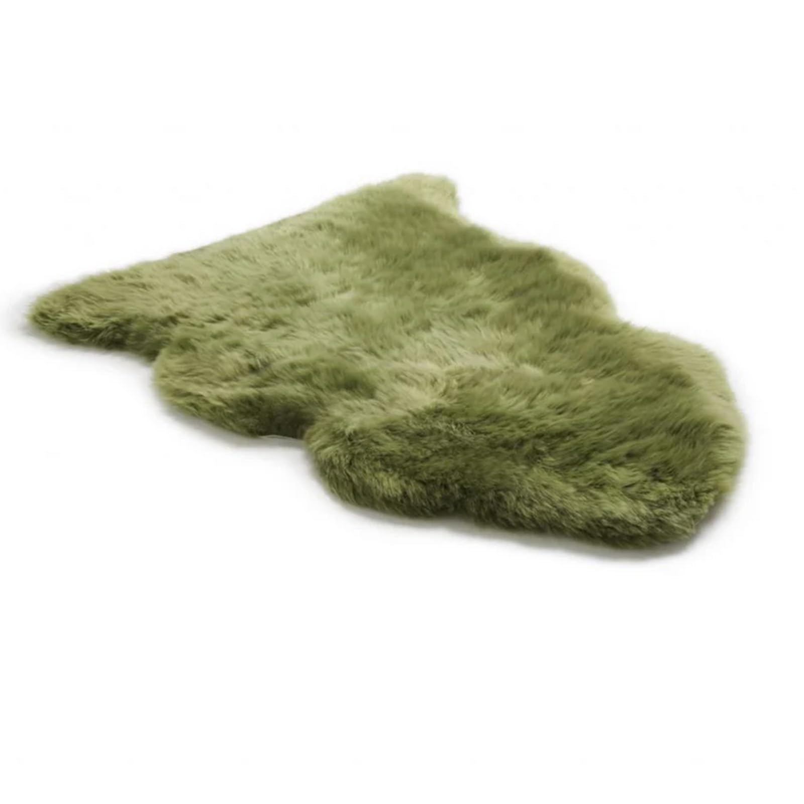 Plush Sheepskin Floor Rug – Thick Soft Long Wool for Bedroom, Living Room & Nursery – Hypoallergenic, Durable, Cozy, Temperature-Regulating, Luxurious Comfort for Home Use - Single/Green