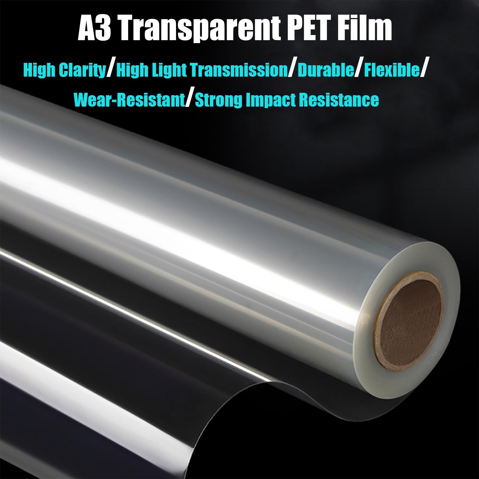 Film PET Transparent En Rouleau 0.2-0.5mm Feuille Plastique Transparente Souple Largeur .61m Résistante À La Chaleur Panneau Isolation for Projets DIY Artisanat Électronique